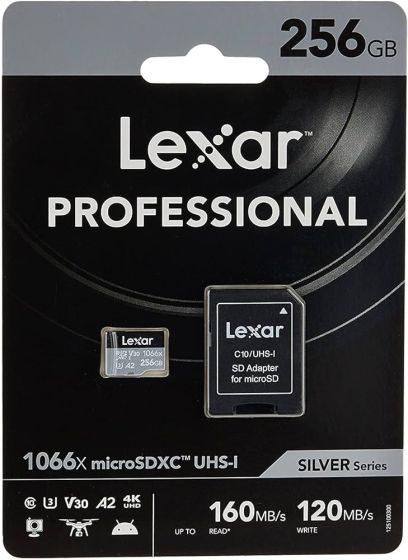 LEXAR MICRO SD 256 GB SILVER PLUS A2 V30